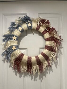 Handmade Farmhouse Patriotic Wreath